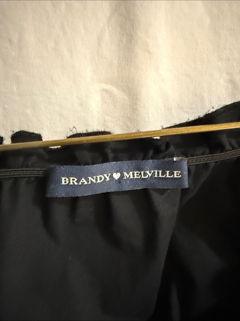 Brandy Melville Black Ruffle-Trim Button Front Top - Picture 2 of 4